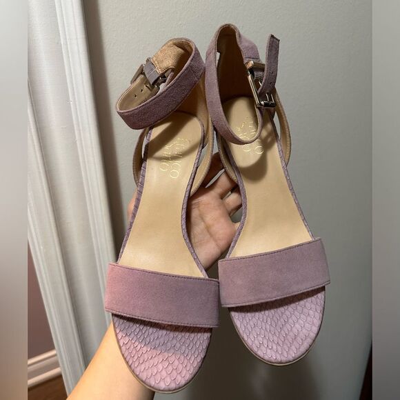 Purple Lilac Lavender Franco Sarto Block Sandals - Heel - Picture 2 of 6